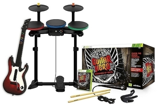 תמונה של Xbox 360 Guitar Hero 6: Warriors of Rock Full Band Bundle