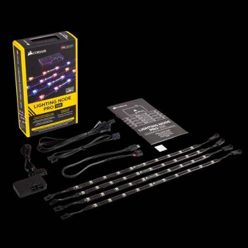 תמונה של ארבעה פסי לד כולל בקר Corsair Lighting Node Pro