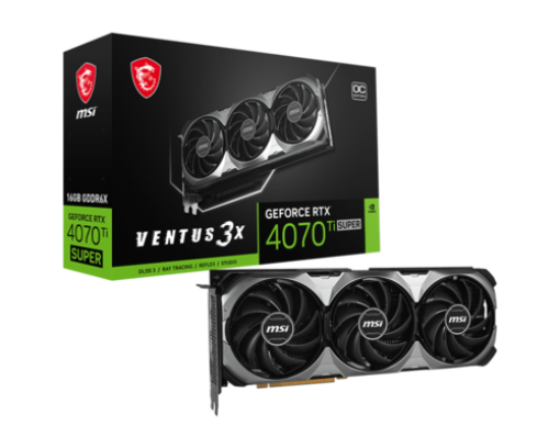 תמונה של כרטיס מסך MSI GeForce RTX 4070 Ti SUPER 16G VENTUS 3X OC