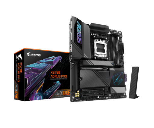 תמונה של לוח אם GIGABYE X870E AORUS PRO ATX WIFI7 DDR5 AM5 2.5GBE LAN
