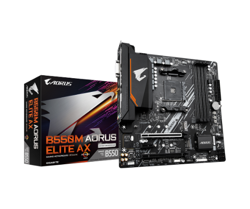 תמונה של לוח אם Gigabyte B550M AORUS ELITE AX AM4 DDR4 WIFI DVI HDMI M-Atx