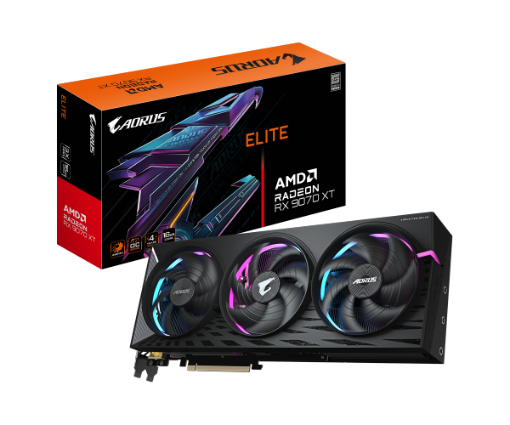 תמונה של כרטיס מסך GIGABYTE AORUS Radeon RX9070 XT ELITE 16G