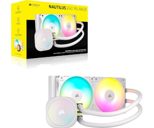 תמונה של קירור נוזלי לבן Corsair iCUE NAUTILUS 240 RS RGB White 240mm AIO