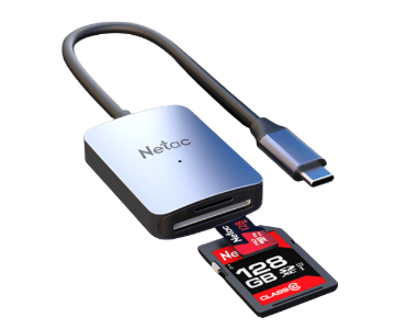 תמונה של קורא כרטיסים Netac Memory card Reader WK12 usb 3.0 Type-C mSD/SD