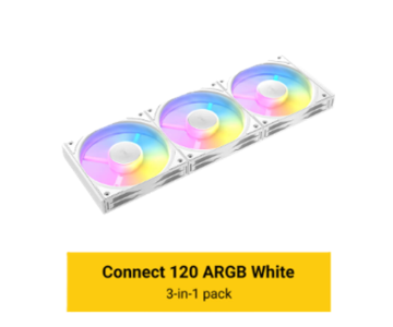 תמונה של מאוררים למארז ANTEC Connect C120 ARGB WHITE 3PK