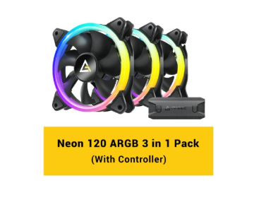 תמונה של מאווררים למארז ANTEC NEON 120 ARGB BLACK 3PK