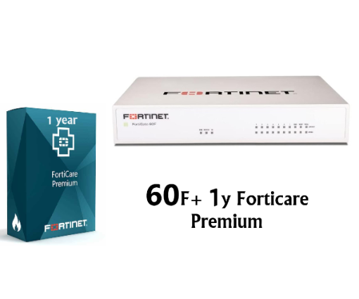 תמונה של באנדל מכשיר ורשיון FortiGate-60F HW PLUS UTP 1y