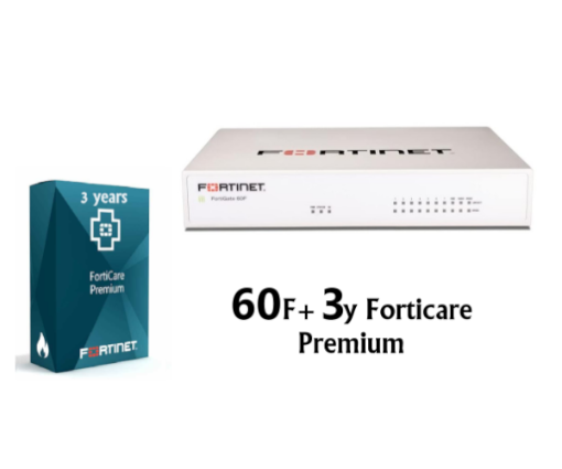 תמונה של באנדל מכשיר 60F ורשיון FortiGate-60F HW PLUS 3y