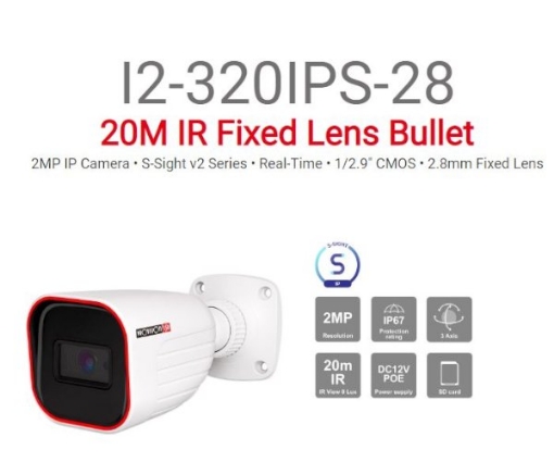 Picture of מצלמת צינור Provision IP 2MP 3.6mm Fixed IP67 SD Card 20m IR