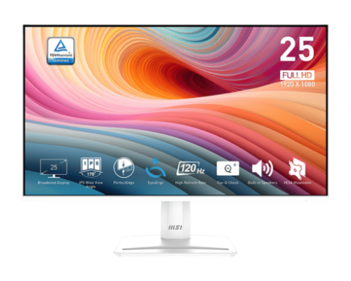 תמונה של מסך מחשב עסקי  25" MSI PRO MP251W E2 WHITE