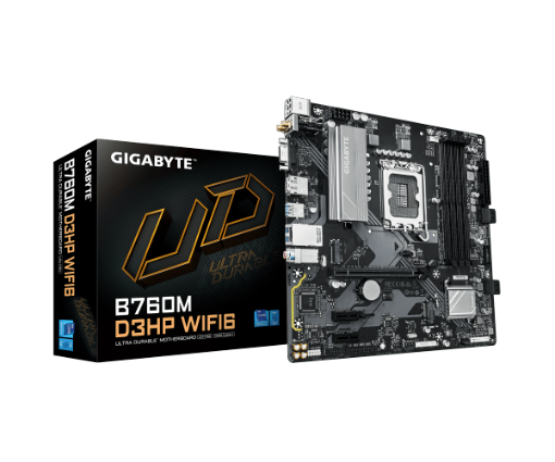 תמונה של לוח אם אינטל GIGABYTE B760M D3HP WIFI6 mATX DP HDMI VGA LGA1700