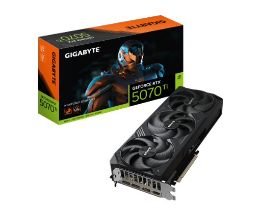 תמונה של כרטיס מסך Gigabyte RTX 5070 Ti Windforce 3 SFF 16GD DP HDMI