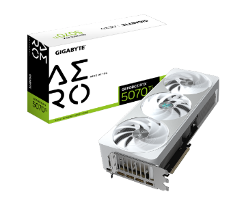 תמונה של כרטיס מסך GIGABYTE GeForce RTX 5070 Ti AERO OC 16G