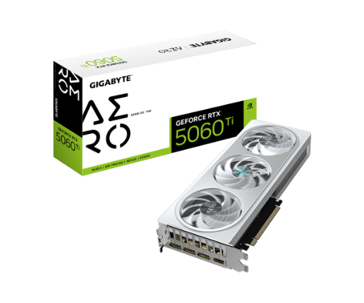 תמונה של כרטיס מסך Gigabyte RTX 5060 Ti AERO OC 16GB white