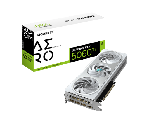 תמונה של כרטיס מסך Gigabyte GeForce RTX 5060 Ti AERO OC 8GB White