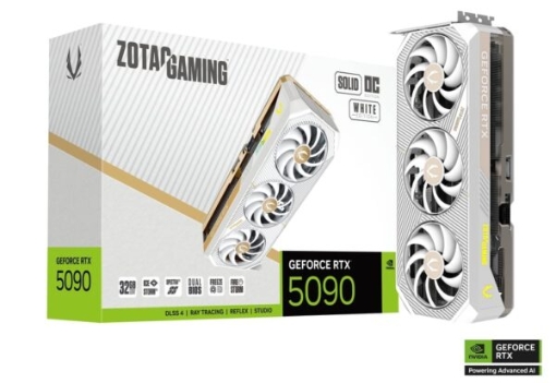 תמונה של כרטיס מסך ZOTAC GAMING GeForce RTX 5090 SOLID OC White Edition