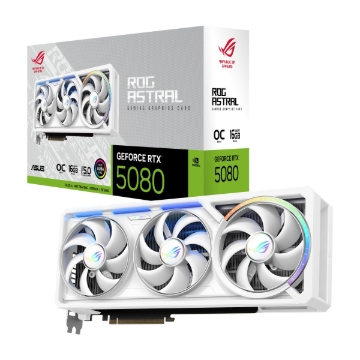 תמונה של Asus ROG Astral GeForce RTX 5080 16GB GDDR7 White OC Edition Gaming (דגם 90YV0LV4‑M0NA00) 