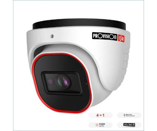 תמונה של מצלמת כיפה Provision DI-33K0AP-28 4MP Fixed Lens 3K Analog 20M IR
