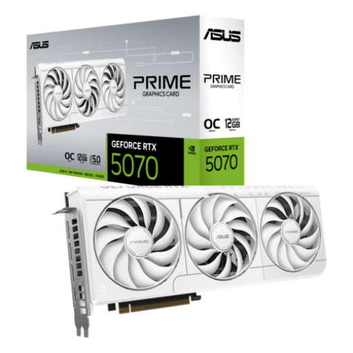 תמונה של כרטיס מסך ASUS TUF Gaming GeForce RTX 5070 Ti 16GB GDDR7 White OC Edition