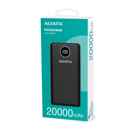 Picture of ADATA AP20000QCD 20,000mAh Power Bank USB Black- AP20000QCD-DGT-CBK