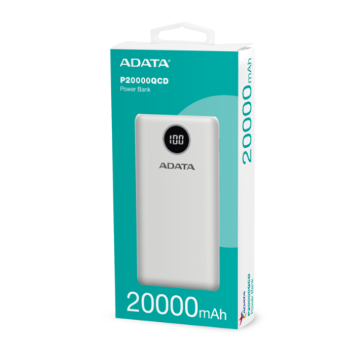 Picture of ADATA AP20000QCD 20,000mAh Power Bank USB White
