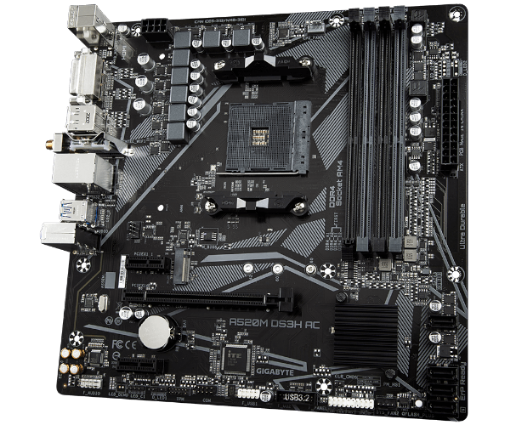 Picture of לוח אם Gigabyte A520M DS3H AC 1.4 DDR4 M.2 WIFI BT AM4