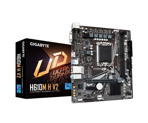 Picture of לוח לאינטל דור 12-14 Gigabyte H610M H V2 DDR5 VGA HDMI
