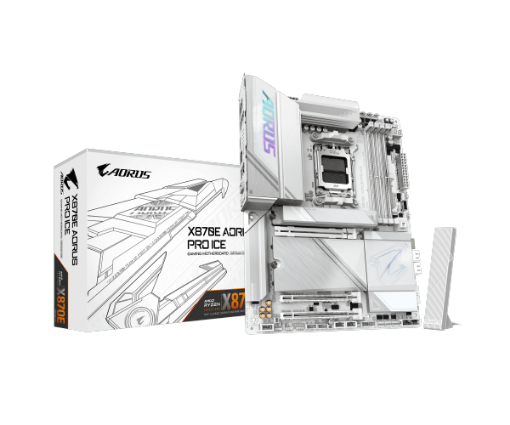 Picture of לוח אם GIGABYTE X870E AORUS PRO ICE ATX DDR5 WIFI7 AM5 2.5GBE LAN