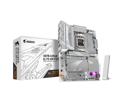 Picture of לוח אם GIGABYTE X870 AORUS ELITE X ICE X3D WIFI7 ATX BT 2.5GBE