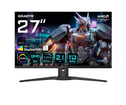 Picture of מסך GIGABYTE AORUS FO27Q5P 27 2K QD-OLED 0.03ms 500Hz HDR USB KVM